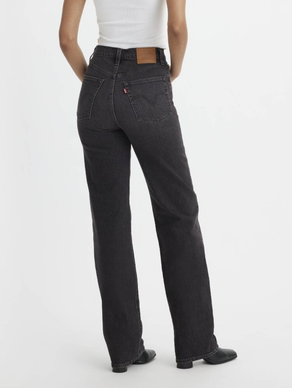 Levi's Black High Rise Ribcage Straight Full Length Jeans - Picture 2 of 11